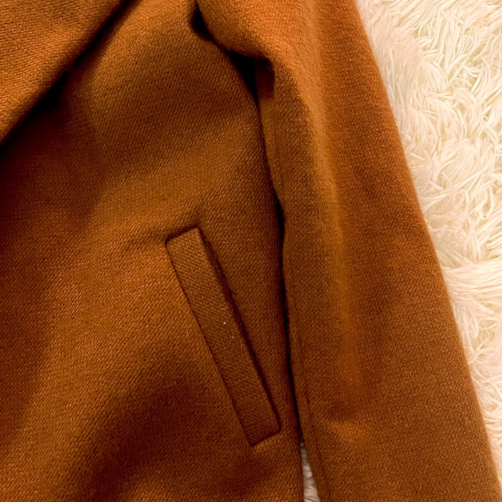 Double-Breasted Women's Coat in Rust Brown - Picture 4 of 4